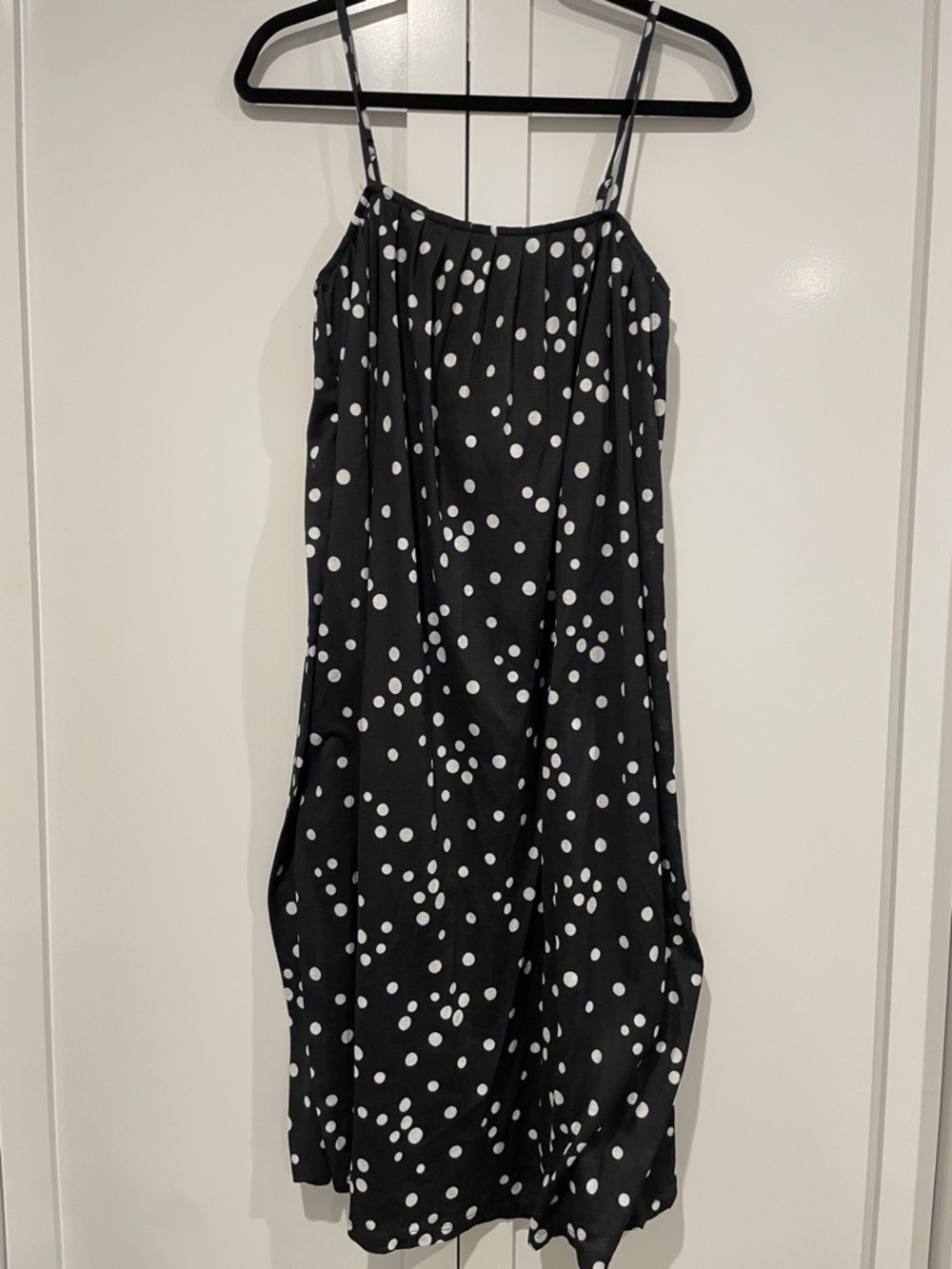 Lined Adjustable Strap Midi Dress